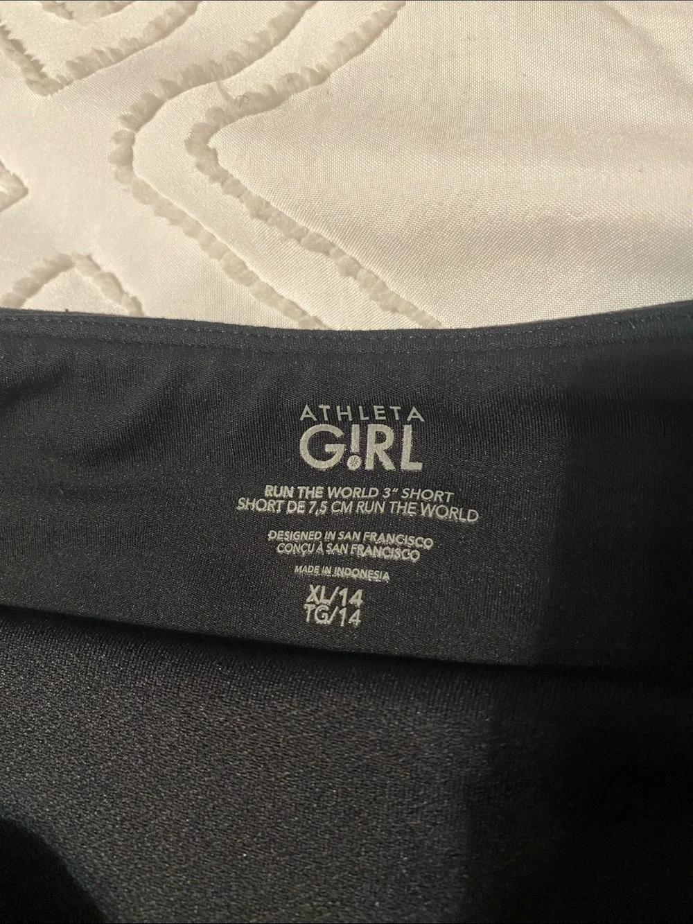 Girl’s Athleta Black Running Shorts with Foldover Waistband